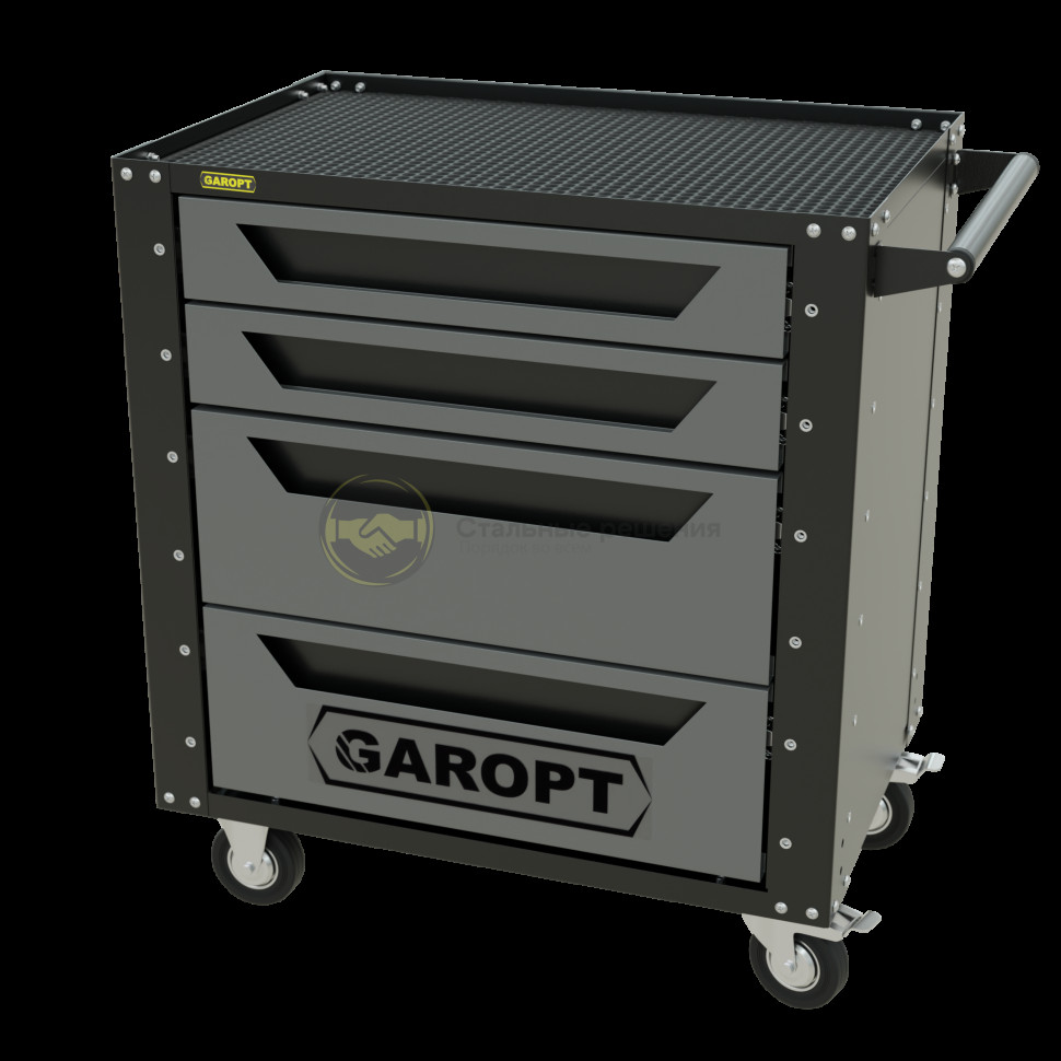 Тележка инструментальная Garopt серия Low-cost 4 ящика серая